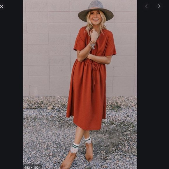 Roolee Dresses & Skirts - ROOLEE 'Lilo' Tie Dress in RUST (L)